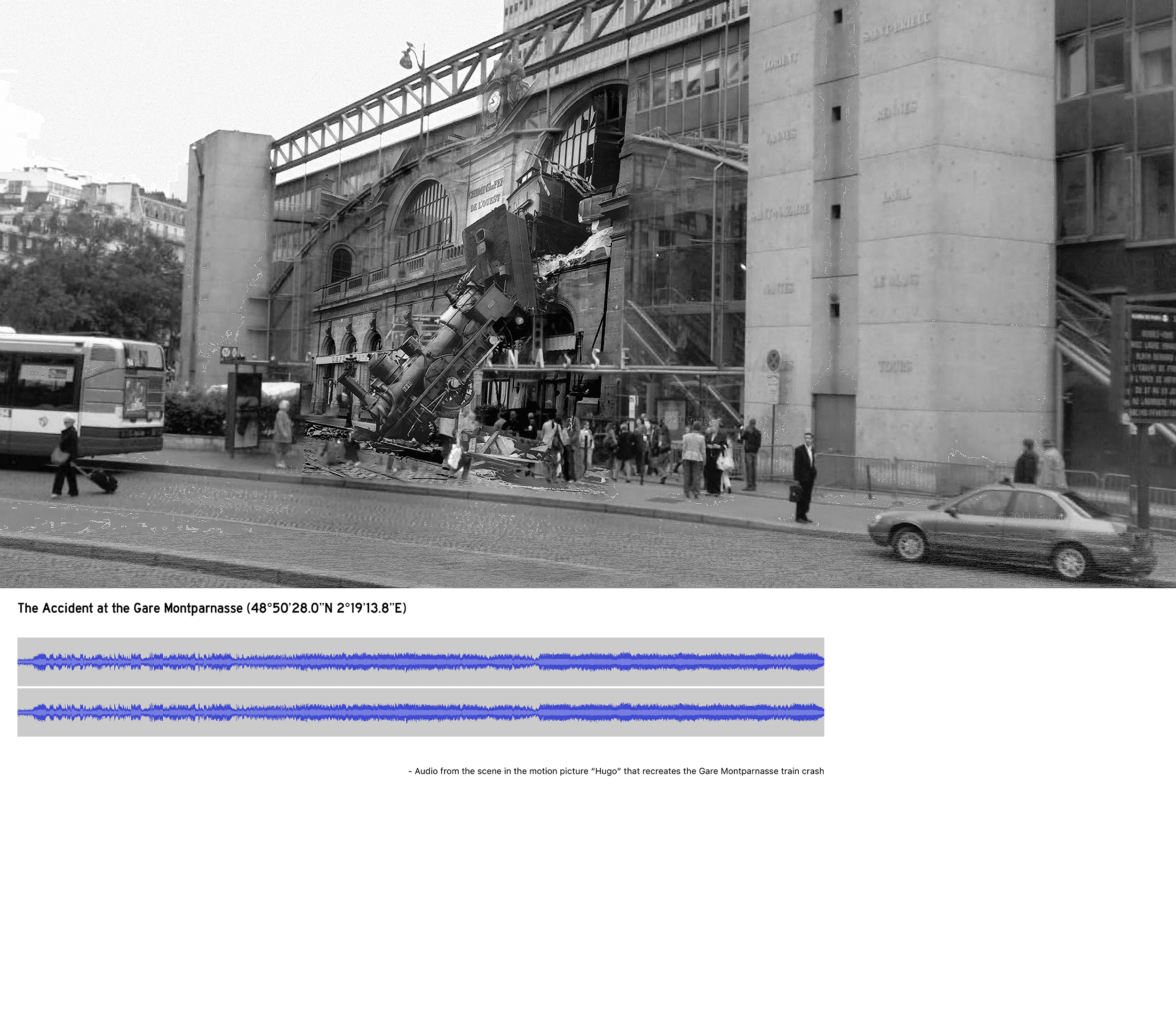 The Accident at the Gare Montparnasse (48°50’28.0″N 2°19’13.8″E)
