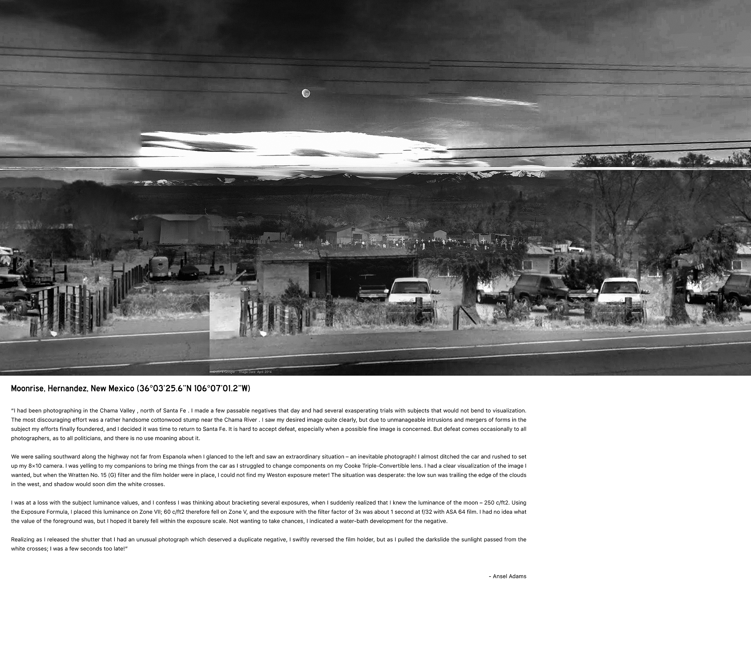 Moonrise, Hernandez, New Mexico (36°03’25.6″N 106°07’01.2″W)