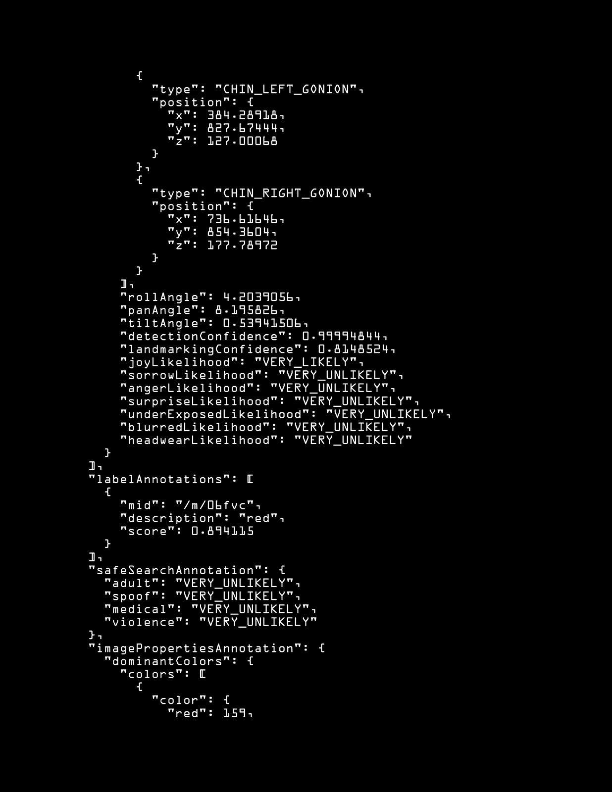 John Sarbanes Facial Recognition Data (excerpt)